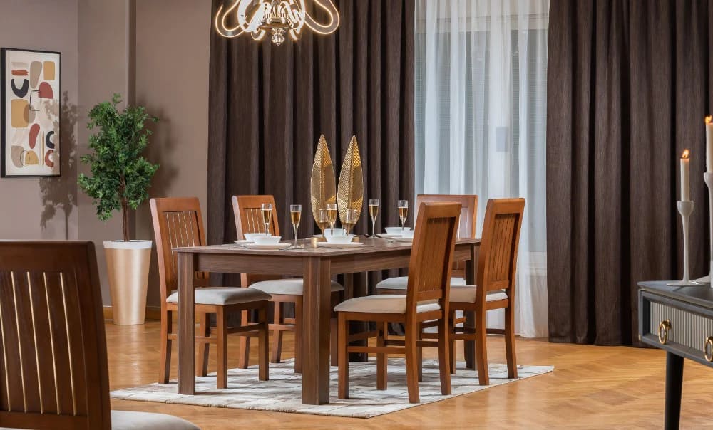 ترابيزة سفرة 180 سم + 6 كراسي